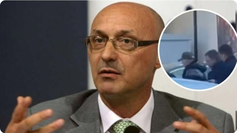 Pamje nga momenti i arrestimit të Fatmir Shehollit, si i dyshuar për përfshirje në spiunazh për Serbinë